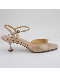 Lola Cruz Tina 65 Sandalo Fibbiette con Strass Vernice Nude