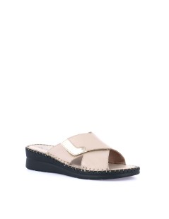 Grunland Ciabatta Classic Fondo Cucito Fascia Incrocio Velcro Beige