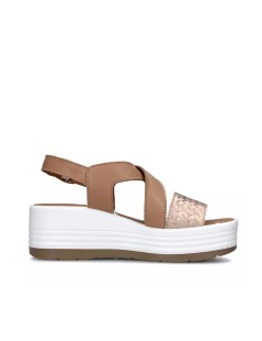 IGI &Co Sandalo Zeppa Platform Incrocio Fascia Treccia Biscotto