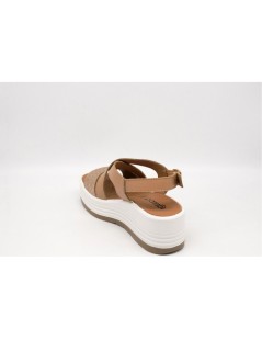 IGI &Co Sandalo Zeppa Platform Incrocio Fascia Treccia Biscotto