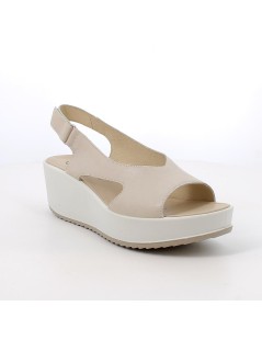 IGI &Co Sandalo Zeppa Chanel Scollo V Panna