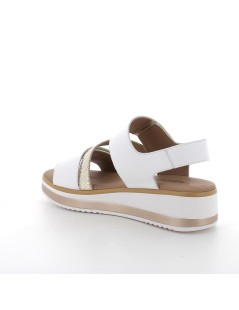 IGI &Co Sandali Zeppa Media Soft 2 Velcro Bianco