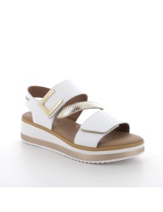 IGI &Co Sandali Zeppa Media Soft 2 Velcro Bianco