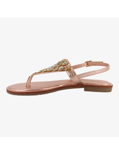 Valleverde Sandalo Infradito Capri Strass Rosa Gold
