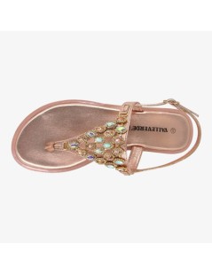 Valleverde Sandalo Infradito Capri Strass Rosa Gold
