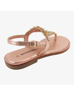 Valleverde Sandalo Infradito Capri Strass Rosa Gold