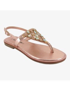 Valleverde Sandalo Infradito Capri Strass Rosa Gold