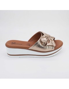 Susimoda Ciabatta Zeppa Plantare Gel Rouche Nappa Rame