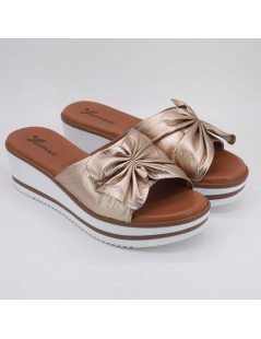 Susimoda Ciabatta Zeppa Plantare Gel Rouche Nappa Rame