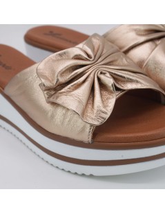 Susimoda Ciabatta Zeppa Plantare Gel Rouche Nappa Rame