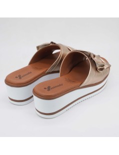 Susimoda Ciabatta Zeppa Plantare Gel Rouche Nappa Rame