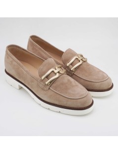 Luca Grossi Mocassino Morsetto Fondo Chiaro Camoscio Biscotto