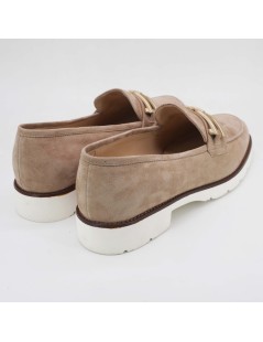 Luca Grossi Mocassino Morsetto Fondo Chiaro Camoscio Biscotto