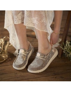 Hey Dude Slipon Donna Bassa Glitter Oro