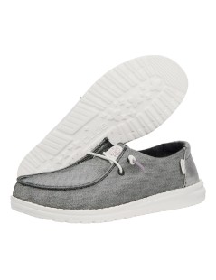 Hey Dude Slipon Donna Bassa Glitter Carbone Grigio Antracite