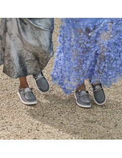 Hey Dude Slipon Donna Bassa Glitter Carbone Grigio Antracite