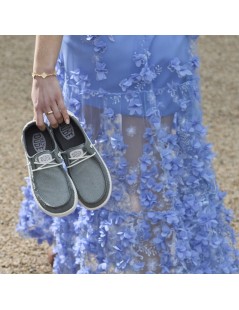 Hey Dude Slipon Donna Bassa Glitter Carbone Grigio Antracite