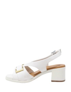 Susimoda Sandalo Tacco Medio Scollo V Fibbie Bianco