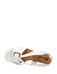 Susimoda Sandalo Tacco Medio Scollo V Fibbie Bianco