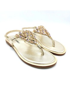 Valleverde Sandalo Infradito Capri Strass Oro