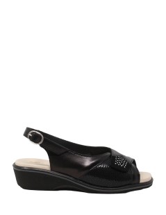 Susimoda Sandalo Classic Velcro Elastic Strass Nero