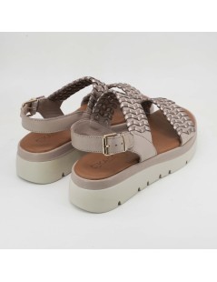 Sekada Sandalo Zeppa Ethnic 2 Fasce Tutto Nappa Fascia Cipria