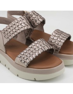 Sekada Sandalo Zeppa Ethnic 2 Fasce Tutto Nappa Fascia Cipria