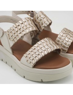 Sekada Sandalo Zeppa Ethnic 2 Fasce Tutto Nappa Fascia Avorio