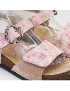 Sabatini Sandalo Karolina Plantare Estraibile 3 Velcro Nabuk Cipria