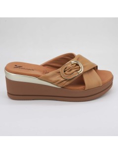 Susimoda Ciabatta Zeppa Plantare Gel Fascia Incrocio Cammello