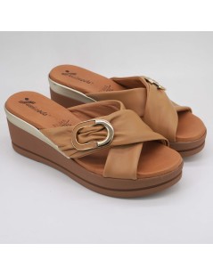 Susimoda Ciabatta Zeppa Plantare Gel Fascia Incrocio Cammello