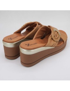 Susimoda Ciabatta Zeppa Plantare Gel Fascia Incrocio Cammello