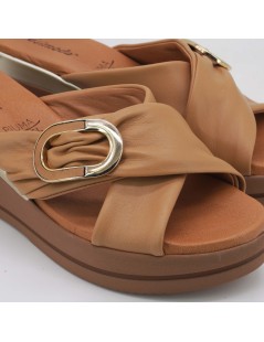 Susimoda Ciabatta Zeppa Plantare Gel Fascia Incrocio Cammello