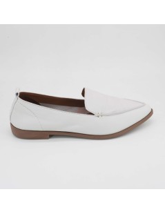 Bueno Mocassino Basso Slipon Punta Nappa Bianco
