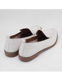 Bueno Mocassino Basso Slipon Punta Nappa Bianco