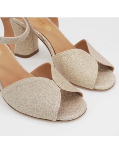 Lazzari Felici Sandalo Cerimonia Farfalla Tessuto Glitter Platino
