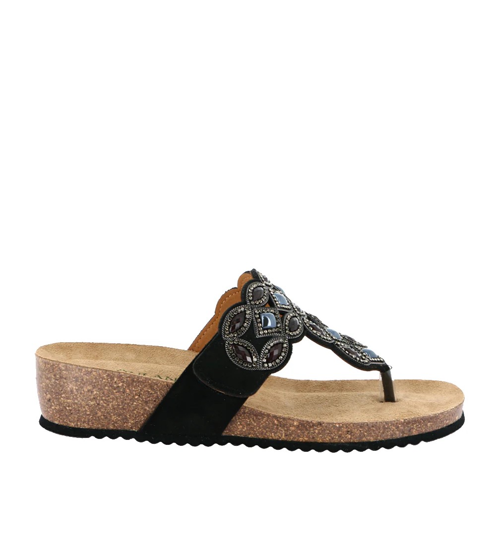 Grunland Ciabatta Bio Infradito Velcro Pietre Nero
