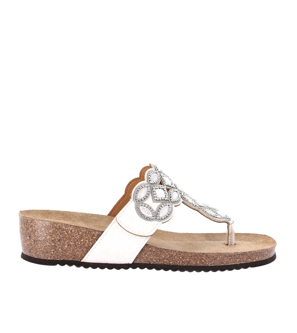Grunland Ciabatta Bio Infradito Velcro Pietre Bianco