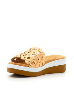 Susimoda Ciabatta Zeppa Media Traforata Intrecciata Rame