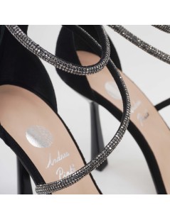 Andrea Pinto Sandali Braccialetto Caviglia Trasversale Strass Nero