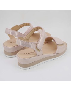 F.lli Tomasi Sandalo con Doppio Velcro Camoscio Brill Nude
