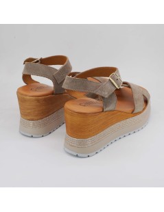 Cinzia Soft Sandalo Zeppa Glitter Plateau Incrocio Camoscio Corda