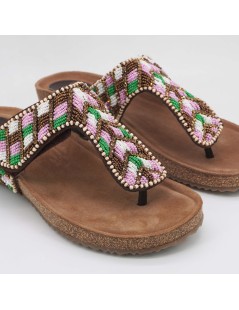 Sabatini Ciabatta Infradito Ethnic Pietre e Velcro Bronzo