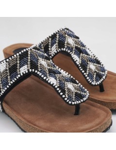 Sabatini Ciabatta Infradito Ethnic Pietre e Velcro Nero