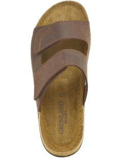 Grunland Ciabatta Soft 2 Velcri Liscio Testa di Moro