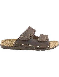 Grunland Ciabatta Soft 2 Velcri Liscio Testa di Moro