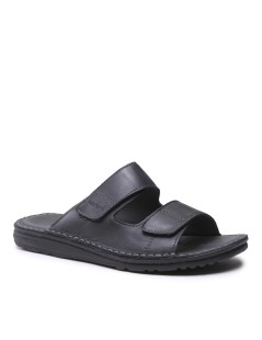 Grunland Ciabatta Cucita 2 Velcro Nero