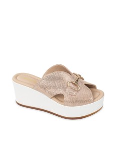 Valleverde Ciabatta Zeppa Media Fascia Morsetto Sabbia