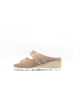 F.lli Tomasi Ciabatta Zeppa Doppio Velcro Dettaglio Laminato Avorio