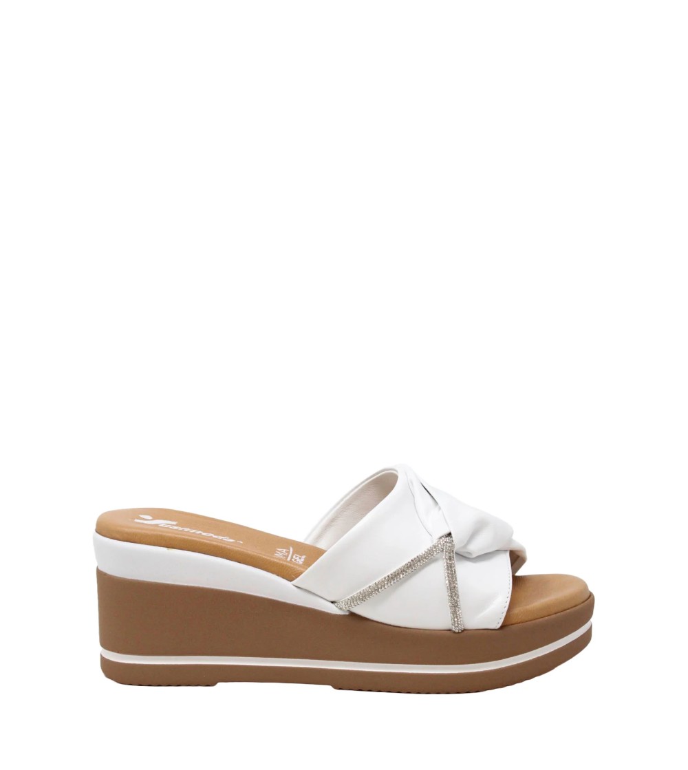 Susimoda Ciabatta Zeppa Plantare Gel Fascia Incrocio Bianco